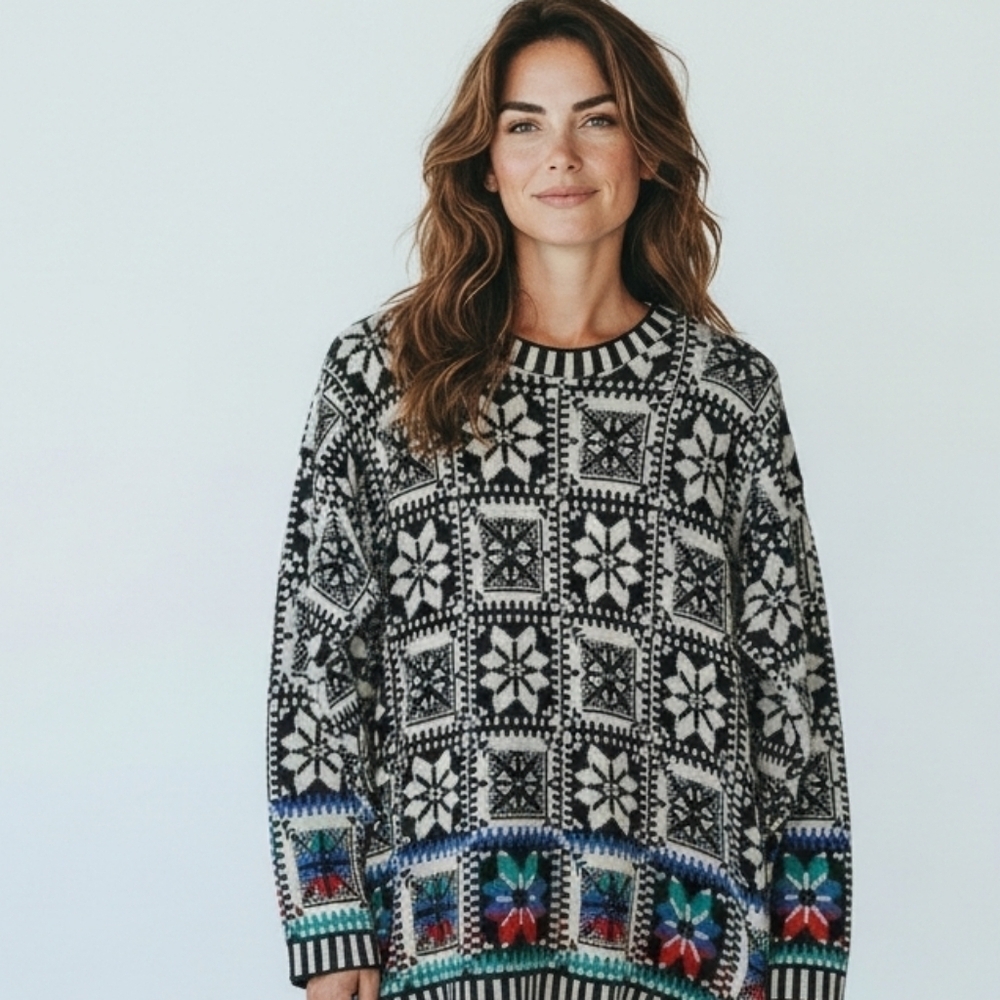 Vintage Best American Clothing Co. Knit Sweater Christmas Scandi Girl Cabincore - Picture 4 of 11